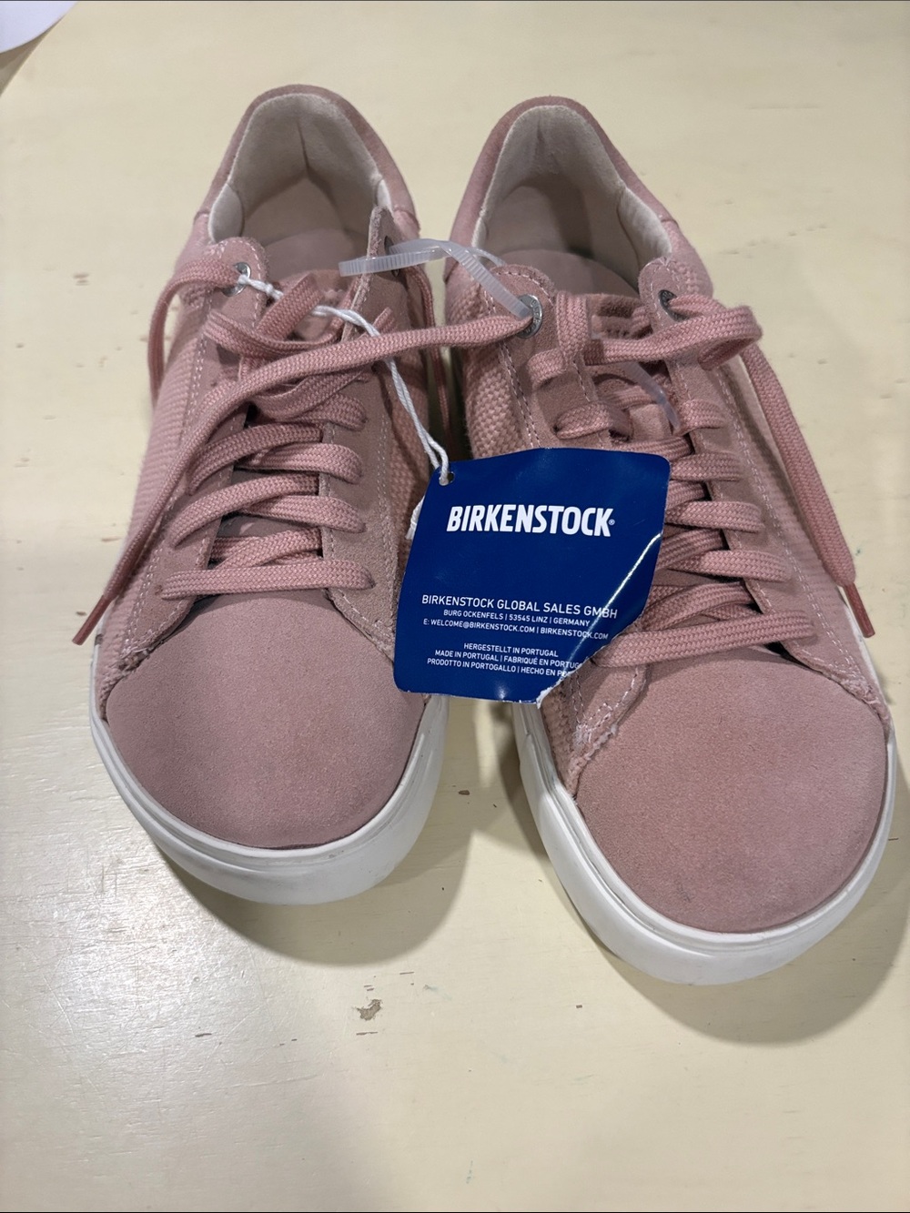 Birkenstock Bend Low Soft Pink Canvas Suede Sneakers 37 NWT
